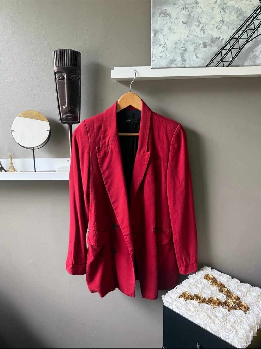 Zara Red Women's Tailored Blazer